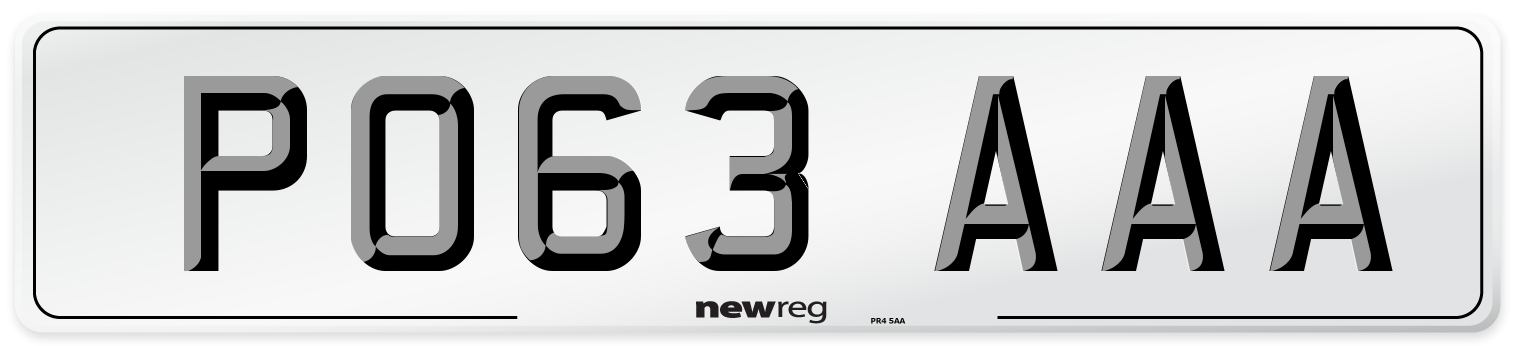 PO63 AAA Number Plate from New Reg